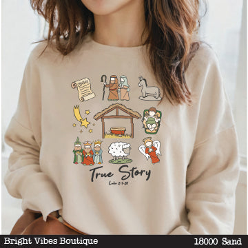 True Story Manger Photo Collage Sweatshirt