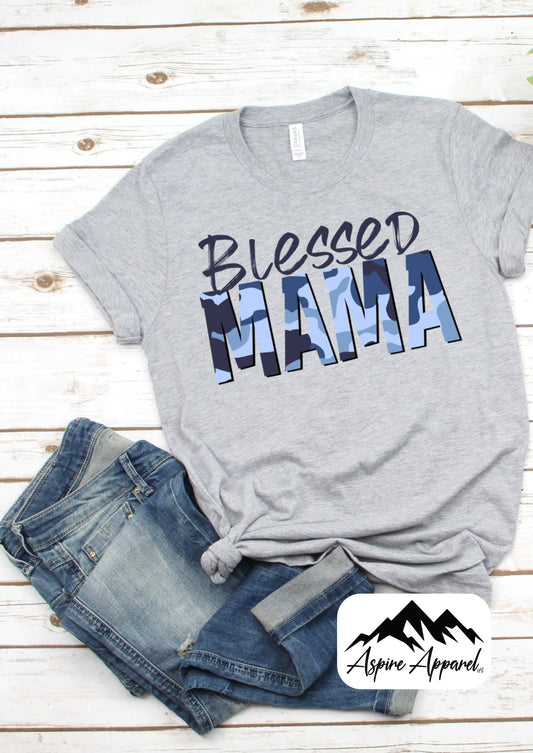 Blessed Mama Blue Camo