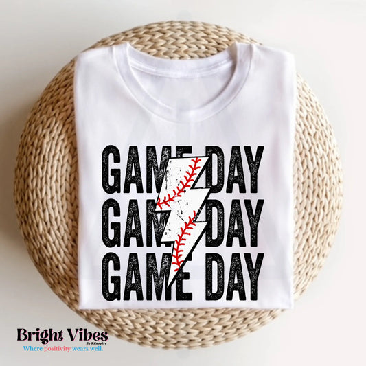 Game Day Baseball Lightning Bolt