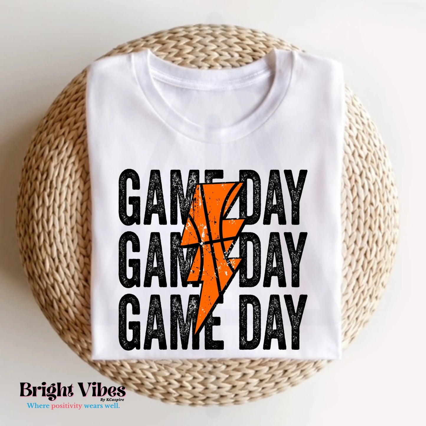 Game Day Basketball Lightning Bolt