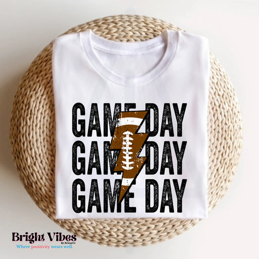 Game Day Football Lightning Bolt