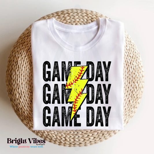 Game Day Softball Lightning Bolt