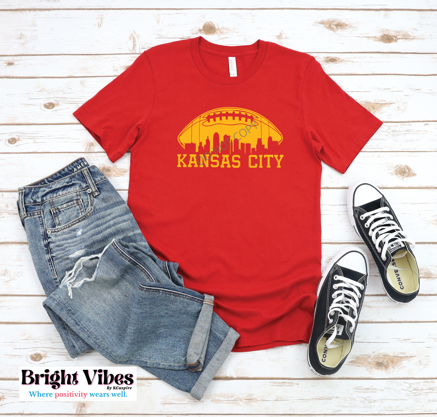 Kansas City Skyline Football Tshirt