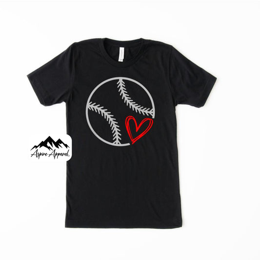 Baseball Outline With Heart